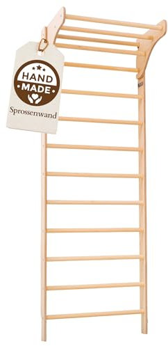 WoodsCraft Sprossenwand für Kinderzimmer | Holz Kletterwand für Kinderzimmer | Klettergerüst Indoor & Turngeräte für Kinder | Indoor Spielgeräte | Wall Bars für Kinder Klettern Indoor
