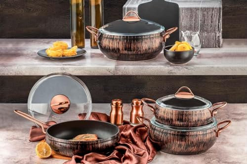 Alize Collection 7-Piece Non-Stick Granite Cookware Set (Copper)