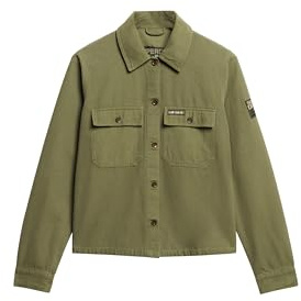Superdry Damen Military-Hemdjacke Wild Kaki 36