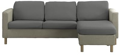 Estoralis | Sumatra | Superelastischer Sofa-Sitz- und Rückenkissenbezug | Maximale Anpassungsfähigkeit | Farbe - C/ 10 Perlgrau | Größe M (zwischen 50–85 cm x 65–95 cm und 10–20 cm hoch)