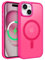 GUAGUA Coque pour iPhone 15 Compatible avec MagSafe Protection Antichoc Qualité Militaire Dos Anti Rayures Étui Housse Arrière Translucide Givrée Anti-Empreintes Digitales 6.1(Rose Vif)