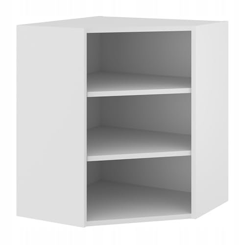 Laclar Oberschrank Eckküche 60/72 cm - Küchenschrank mit Einlegeböden - Soft-Close-Scharniere - stabile 18 mm Möbelplatte - modular kombinierbar - Weiß