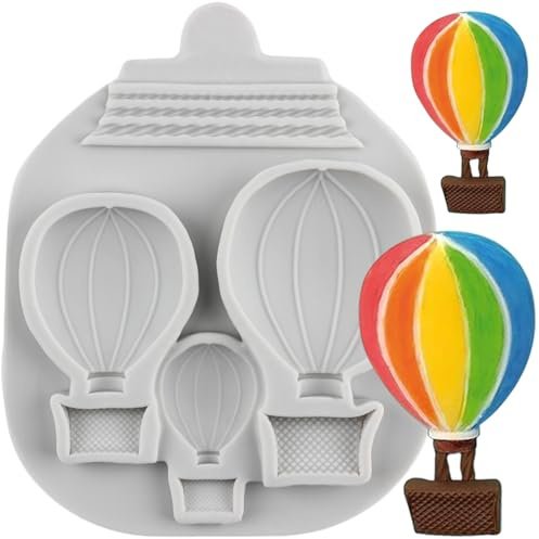 MINFEIDMS Stampi in silicone a forma di mongolfiera, per decorare torte di zucchero, cupcake, pasta di gomma, caramelle, argilla polimerica