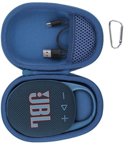 Aenllosi Étui Rigide Compatible avec JBL Clip 5 Enceinte Bluetooth Ultra Portable(Étui Uniquement) (Bleu)