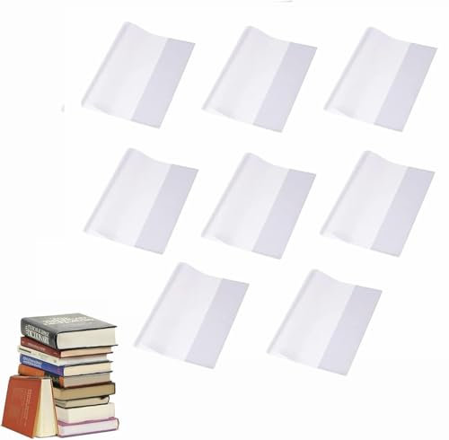 Buchumschläge,Heftumschläge Transparent Klarsicht,Buchumschläge für Workbooks,Buchumschlag, Transparenter Buchumschlag,Wasserdichte BuchhüLle, für Das Home Office Der Schule,8 Stück