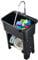 DSKJHI Mobile Spüle Freistehende Spülbecken Spültisch Tiefe 27 cm aus Kunststoff mit Armatur für Waschküche Keller Outdoor Garten Werkstatt Garage Möbel(Schwarz,S)