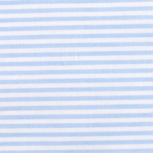 SUGARAPPLE Bio Baumwollstoff zum Nähen für Kinder | Stück 1 m x 150 cm | Stoff Meterware | Öko Tex Standard | Reine Baumwolle | Kinderstoffe Mädchen, Junge in Hemdenqualität | Streifen Hellblau