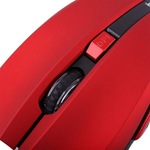 Universelle Kabellose Tragbare Optische Gaming-Maus mit 2,4 GHz für Computerspiele (Rot)