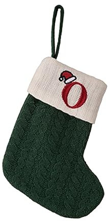 Nikolausstrumpf Personalisiert mit Buchstaben Weihnachtsstrümpfe 20 cm Bestickter Nikolausstrumpf Christmas Stockings Weiß Bündchen Kamin hängende Ornamente Geschenkhalter für Weihnachtsbaum