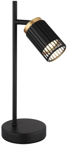 Tischleuchte Tischlampe Leselampe schwarz gold Wohnzimmerlampe beweglich H 35 cm