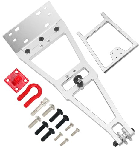 POLANTA RC Abschleppwagen im Maßstab 1:10, Bausatz, Winde Doppelstent Rettung Abschleppkran Arm Wrecker Kit für RC Crawler SCX10 TRX4 Capra LCG Chassis, DIY Upgrade Zubehör (Silber)