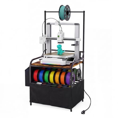 DongRong 3D-Druckerständer mit Filament-Aufbewahrung, rollbarem und staubdichtem Wagen