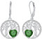 J.MOULING Pendientes Árbol de la Vida Plata de ley 925 Pendientes Largo com 3A Circonia Cúbica,Original Cumpleaños Día de San Valentín Regalos para Mujeres Amigo