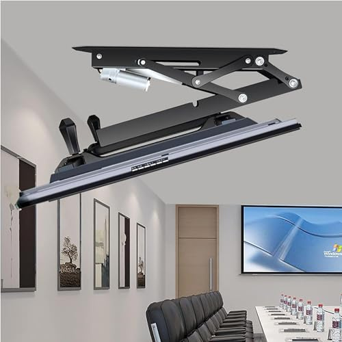 Motorized Ceiling TV Mount, Telescopic Electric TV Lift with Auto Lift, Hidden Fold Down Design, Folds Down 0-85° for Space-Saving Convenience