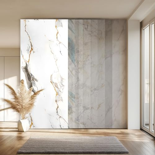 HEXIM Marmorplatten Optik 7 Stück 280x122 cm SPC Kunststoff Innen & Außenbereich Granit Steinoptik - Duschrückwand, Küchenrückwand, Duschverkleidung feuchtraumgeeignet (23,91 m² 8077) A-Serie