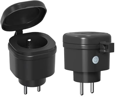 KYF Lot de 2 Prises Connectées Extérieure WiFi, IP44, 3680W/16A, Compatible Smart Life/Tuya, Suivi de Consommation