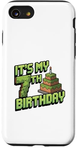 It's My 7th Birthday - Pixel Graphics - Craft Birthday party Case for iPhone SE (2020) / 7/8