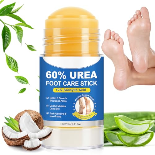 Urea Cream 60 Percent for Feet, pour peaux très sèches et rugueuses, crème réparatrice pour les coudes, les genoux, les pieds et les mains, soin des pieds (1PC)