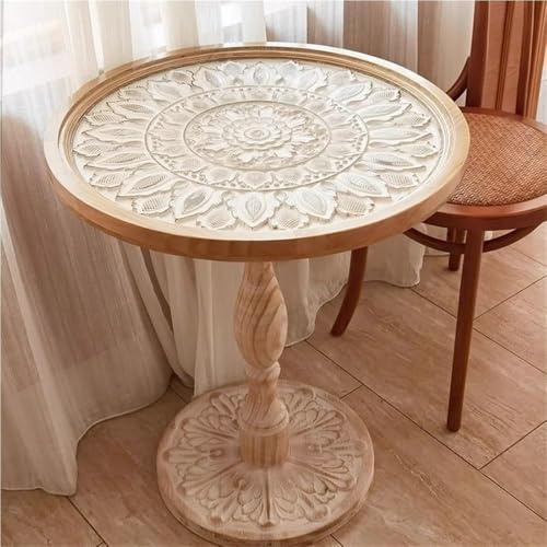 YYLMKMFC Kleiner Couchtisch im Retro-Stil, Akzenttische mit Glasplatte, Vintage-Sofa-Beistelltische for Wohnzimmer, Wohnung, wunderschön