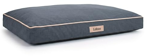 LOBOO Comfort Bed Lit Orthopédique pour Chien et Chat Taille M 80 x 60 x 12 cm, Coussin en Mousse à Mémoire de Forme, Housse Amovible et Lavable, Couchage Confort Premium