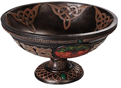 Tree of Life Yggdrasil Ceremonial Ritual Offering Bowl Celtic Knotwork 8.5 Diameter