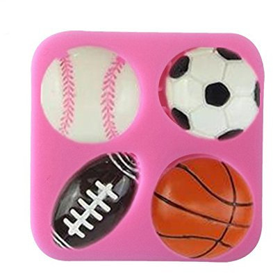 Clest F&H Football Rugby Baseball Golf Silicone Fondant Cake Mold Cupcake Decorating Making Tool