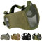 AOUTACC Demi-masque pliable en maille avec protection auditive pour jeux de guerre Cs, activités de plein air, chasse, paintball