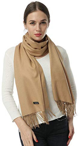 Cashmere Schal für Damen und Herren, sehr weich, Beige, multi, One size