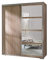 Selsey Quatro – Kleiderschrank / Schwebetürenschrank mit Spiegel Kleiderstange, Sonoma Eiche, 180 x 66 x 217 cm