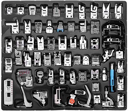 CKPSMS Marque -#KP-19020 62PCS Ensemble de pieds-de-biche pour machine à coudre domestique compatible avec/remplacement pour les machines à coudre à tige basse de marque Brother Babylock Singer(62PCS)