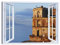 LuxHomeDecor Quadro Finestra Napoli 100x75 cm Stampa su Tela con Telaio in Legno Arredamento Arte Arredo Moderno