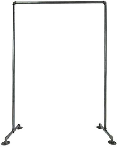 Natural Goods Berlin 1x Kleiderständer Pipe GARD Stand - Temperguss Garderobe freistehend stabil Industrial Vintage schwarz Kleiderstange mobil - Wasserrohre Fitting DIY (B100cm * H150cm)
