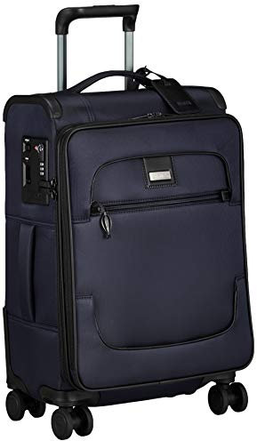 Stratic Bay Koffer Weichschale Reisekoffer Trolley Rollkoffer Handgepäck, TSA Kofferschloss, 4 Rollen, Feststellbremse, Größe S, Navy Blue