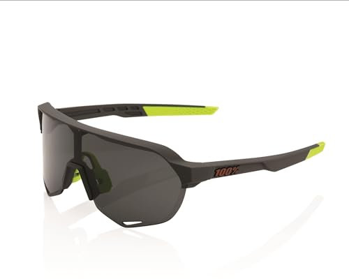 100% S2 Fahrradbrille, schwarz, dunkle Linse