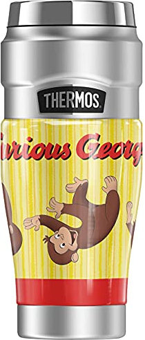 Curious George Rolling George THERMOS STAINLESS KING Stainless Steel Travel Tumbler, Vacuum insulated & Double Wall, 16oz