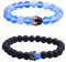 UEUC King&Queen Crown Distance Paar Armbänder His Hers Schwarz Matt Achat 8mm Perlen Armband(79)