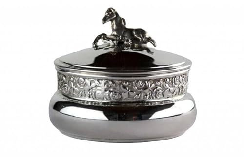 DASSI argento - zuccheriera bordo fiori con cavallo in argento 800