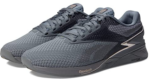 Reebok Nano X3 Damen-Sneaker, Netzstoff, Freizeit- und Mode-Sneaker, Reingrau/Taupe Metallic, 38.5 EU