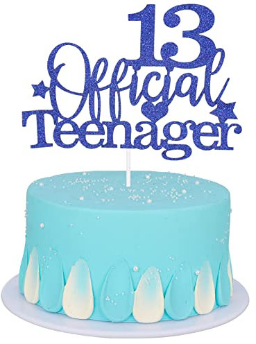 Dacitiery Glitter Official Teenager 13 Cake Topper 13th Birthday Party Decorations for Teens Sparkling Cake Decor for Birthday Cakes Celebrations
