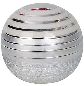 Lifestyle & More Moderne Deko Kugel Dekofigur aus Keramik weiß/Silber 13x12 cm