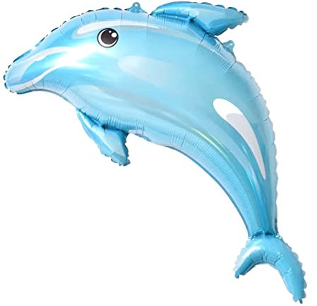 DIWULI Delfin Luftballon Blau - Tier-Ballon Fisch Geburtstag