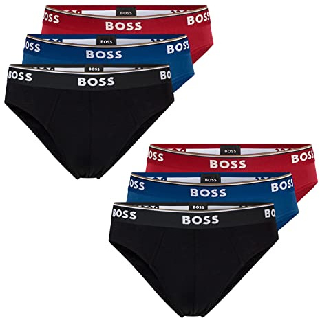 BOSS Herren Power Slips Briefs Unterhosen Cotton Stretch 6er Pack