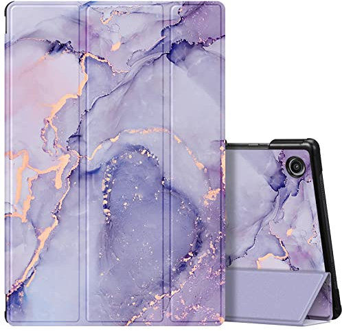 Fintie Hülle für Samsung Galaxy Tab A8 10.5 2021 - Ultra Schlank Kunstleder Schutzhülle Cover mit Auto Schlaf/Wach Funktion für Tab A8 10.5 Zoll SM-X200/X205/X207 Tablet, Lila Marmor