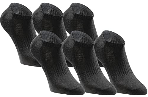 TASTIQ | Sneaker Socken Damen und Herren | Sneakersocken aus Baumwolle im 6er Pack | Schwarz - Gr. 39-42