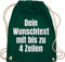 Turnbeutel Rucksack - Aufdruck selbst gestalten - Wunschtext I Eigener Text I Custom Text - Unisize - Dunkelgrün - personalisierter beutel stoffbeutel name personalisierte datum beuteltasche