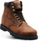 Arbeitsstiefel für Herren, weicher Zehenbereich, 15,2 cm, Lederstiefel für den Bau, Gummisohle, Arbeitsstiefel Tank, Dunkelbraun, 9 Wide