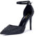 Zhabtuc Scarpe con Tacco Alto 10 cm da Donna, Eleganti Décolleté con Strass Scintillanti, Cinturino alla Caviglia, Strass Nero, 41 EU