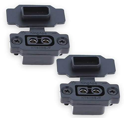 VUNIVERSUM 2X Stück XT60BE-F Hochstrom Einbaustecker Schwarz mit Gummikappe und M3 Schrauben Wassergeschützt für Lipo Akku kompatibel zu alle XT60 Stecker Goldstecker 2Pin