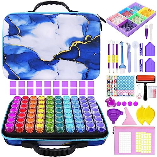 YUTUY 5D Diamond Painting Zubehör Boxen 70 Fächer,Diamond Painting Aufbewahrungsbox,Diamond Painting Koffer Für Nägel,Strass,Perlen,DIY Handwerk