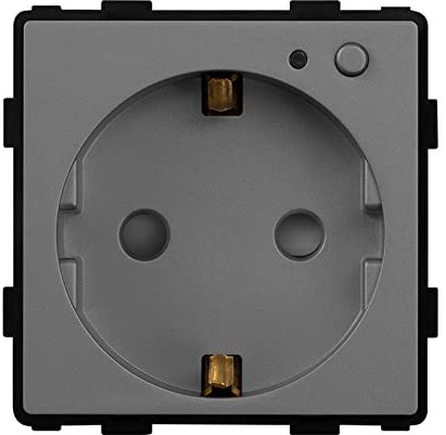 BSEED Smart ZigBee Steckdose mit Verbrauchsmessung, Smart Einbausteckdose mit Energiekostenmesser, EU Steckdose 16Amp Steckdose Function Key Grau 86mm(Tuya ZigBee Hub erforderlich)